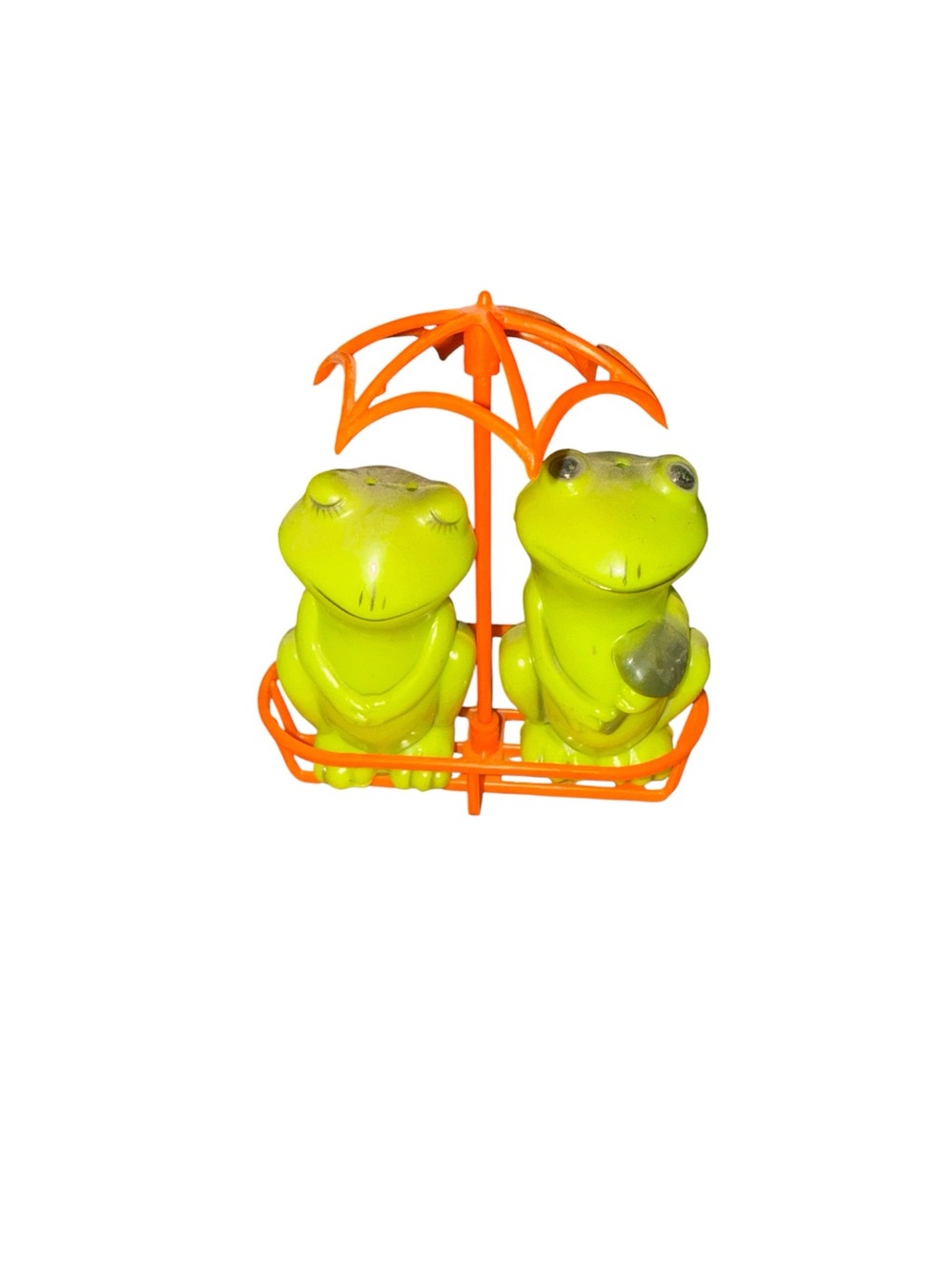 Vintage plastic frog shaker set